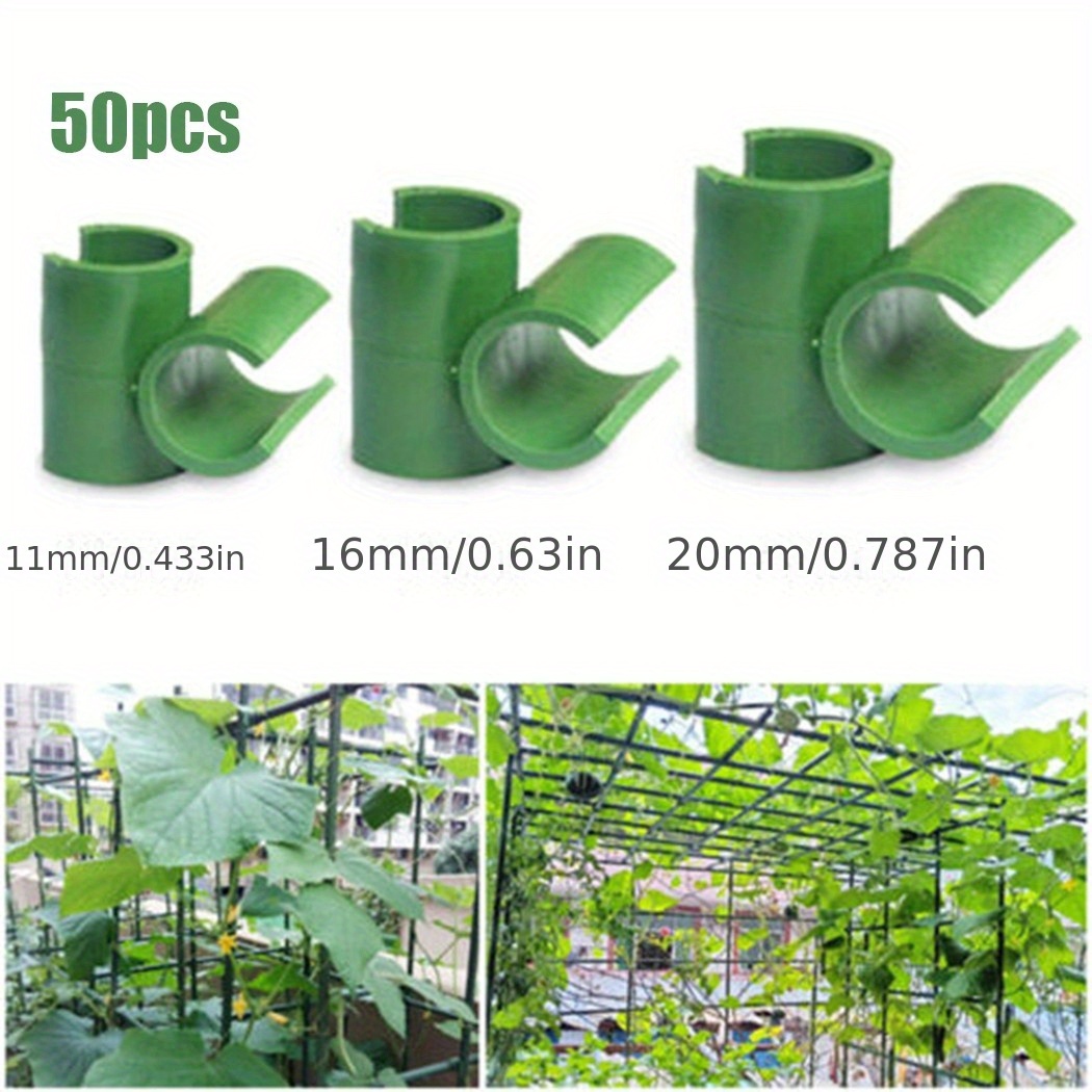 Conector de enrejado de soporte de 50 piezas, Clips de estaca de Clip cruzado fijo para Injerto de plantas, Conector de varilla de marco de jardín, 8mm/11mm/16mm/20mm