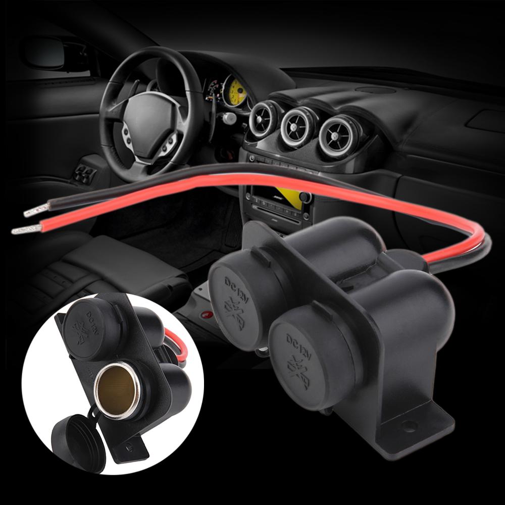 12V Vehicles Charger Auto Accessory Double Ports Waterproof Motorcycle Car Cigarette Lighter Power Socket