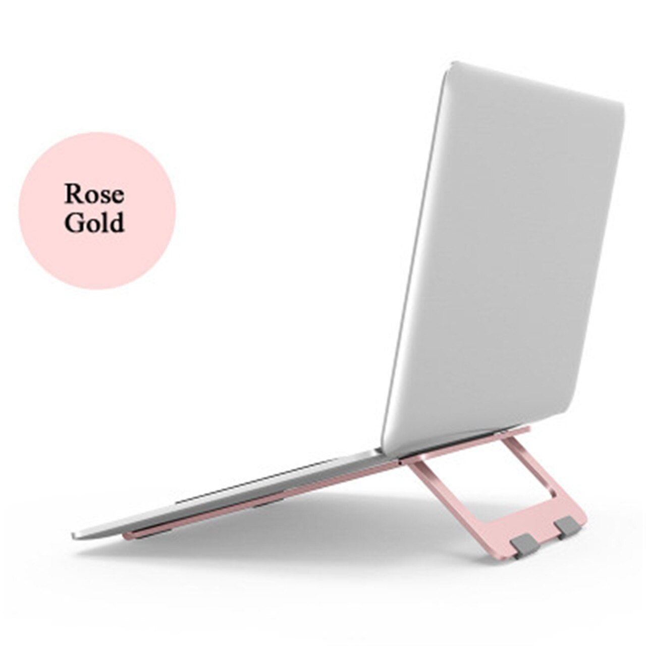 Adjustable Aluminum Foldable Laptop Stand Desktop Notebook Holder Desk Laptop Stand For 7-15 inch Macbook Pro Air: Rose