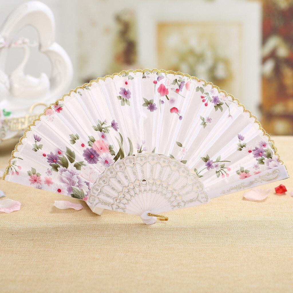 Vouwen Fans schoonheid Kant Chinese Stijl Dans Bruiloft hand fan Folding Held Bloemen Fans decoratieve abanico