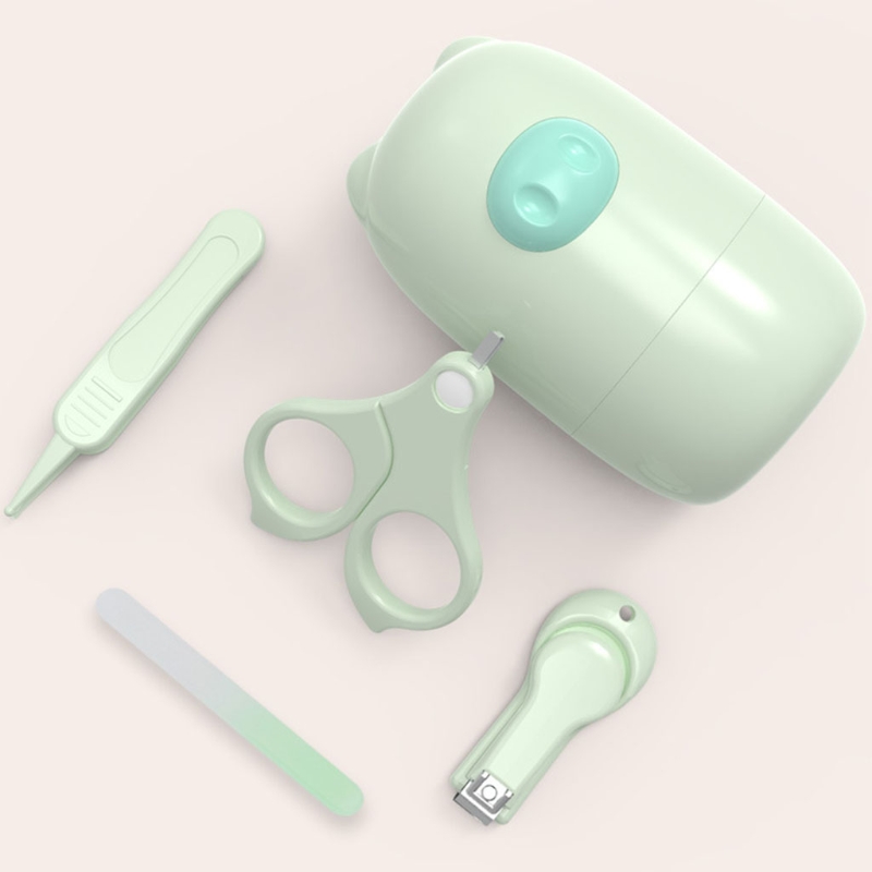 Baby Nagelknipper 4-In-1 Safe Baby Nail Kit Met Leuke Cartoon Case Nagelknipper Schaar Pincet baby Nail File Set