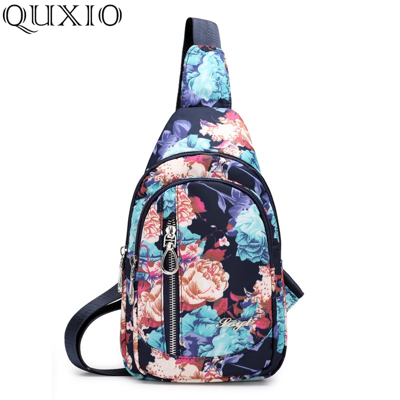 Motivo Floreale di modo Delle Signore di Sacchetto di Petto di Alta Qualità Warterproof Borsa Da Viaggio in nylon Sacchetto di Crossbody per Le Donne fionda Borsa messaggero Borsa