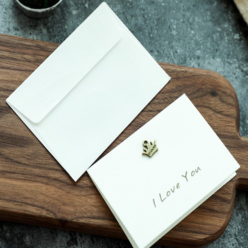 1SET Greeting card with envelope Folding cards MINI DIY Wedding invitation card message