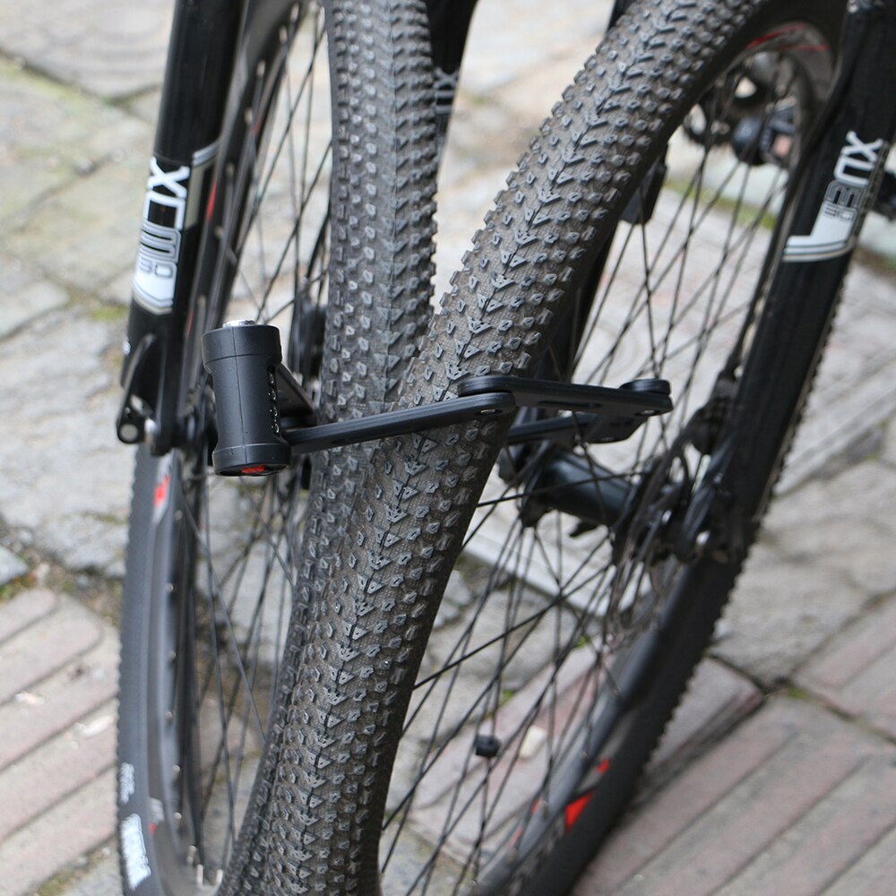 Candado antirrobo plegable para bicicleta de montaña, herramienta de seguridad anticortes con contraseña y llave plegable de Metal