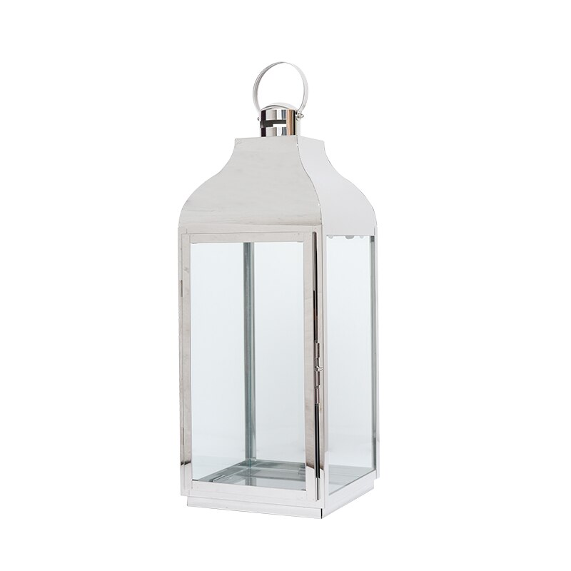 Goud Glas Iron Kaarshouder Metalen Wind Lamp Winddicht Kandelaar Vloer Kaars Lantaarn Zilver Portavelas Home Decor Kandelaar