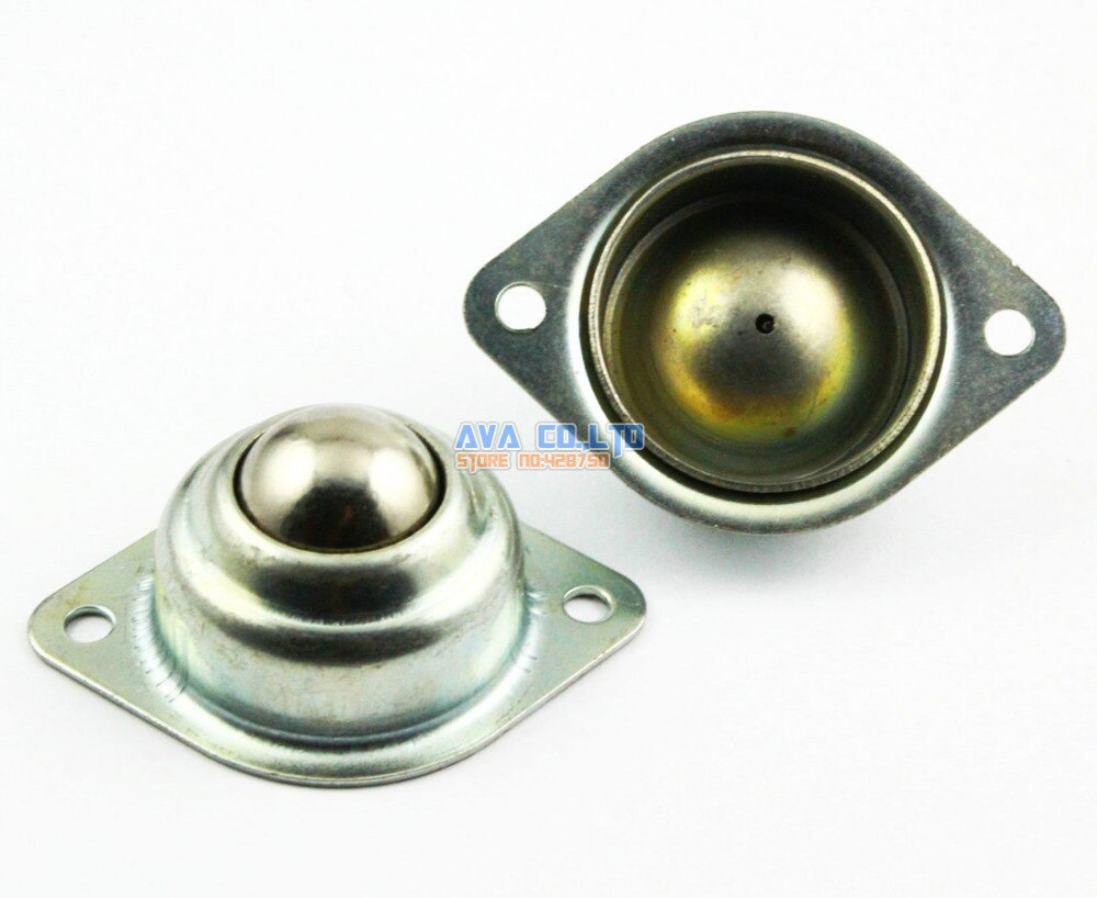 2 Pieces Flange Mount 1" Ball Transfer Bearing Unit Conveyor Roller Steel Ball
