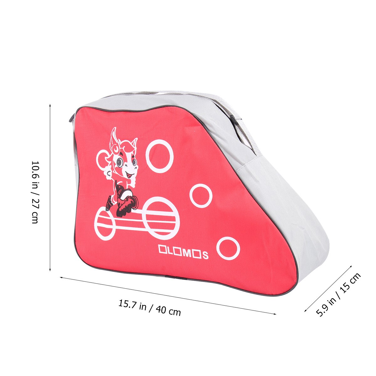 Moderigtigt trykte bærbare skøjtesko opbevaringspose justerbar skulderrem opbevaring arrangør rulle opbevaringspose (rød