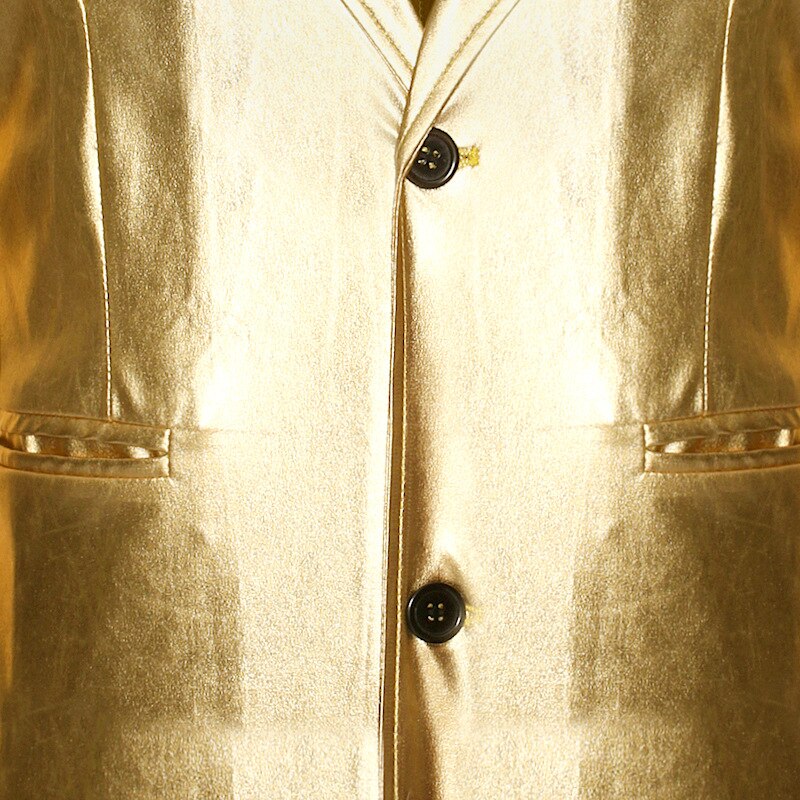 Herren Glänzenden Gold 2 Stück Anzüge (Blazer + Hosen) terno Masculino Party DJ Verein Kleid Rauchen Anzug Männer Bühne Sängerin Kleidung