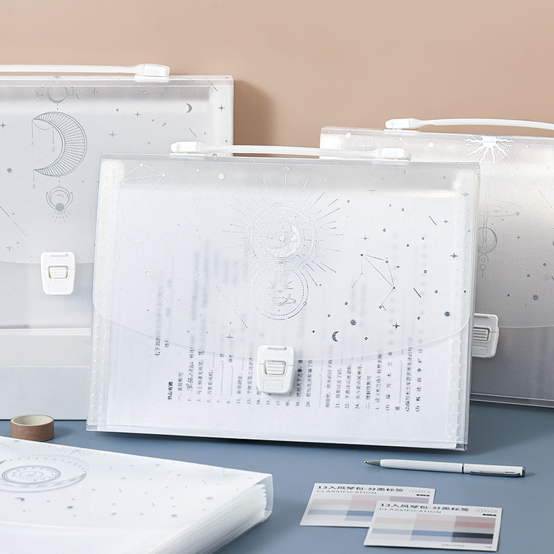 A4 Multi Layer High Capacity File Folder Transparent Portable Folder Organizer Storage Bag Catalog Simple Archive Folder