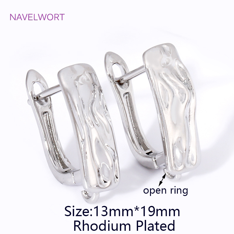 2/4 Uds. Accesorios para pendientes Shvenzy chapados en oro de 18K, alambres de latón, sujetadores para pendientes, para pendientes DIY, accesorios para hacer joyas: S / Rojo