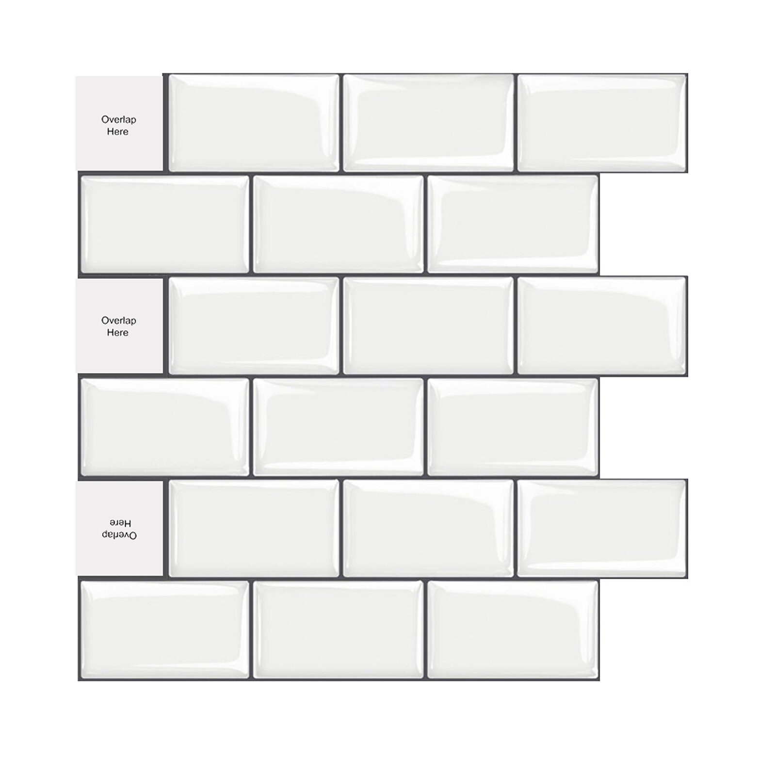 Morcart Peel En Stick Tegels Home Decor Zelfklevende Tegel Stickers 3d Muursticker Wit Behang Voor Keuken Badkamer Kamer: MT1010-1PCS