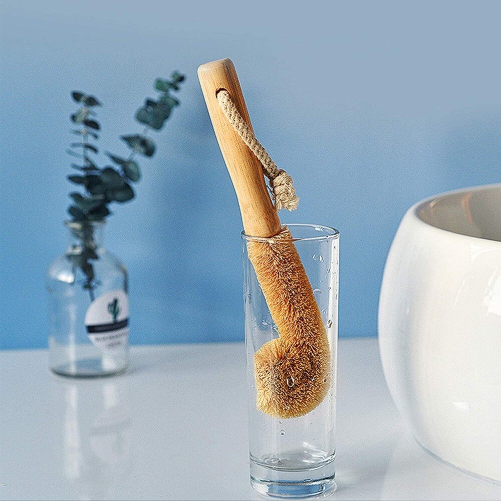 Natuurlijke houten afwasborstel, natuurlijke afwasborstelset voor groenteflessen, keuken, afwas, servies, wassen en schoonmaken