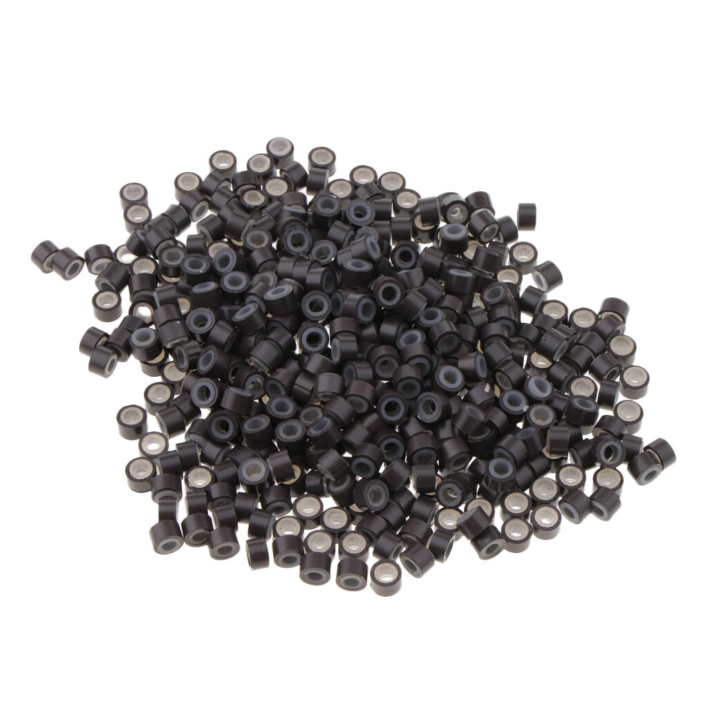 Anneaux en Silicone pour Extensions de cheveux, 500 pièces, Micro perles, pour perruque, tissage, couture, plumes