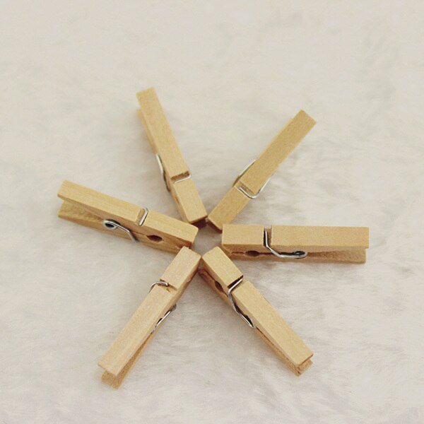 50Pcs Mini Wooden Clothes Photo Paper Peg Clothesp... – Vicedeal