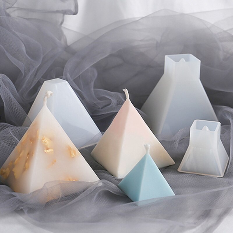 DIY Pyramid Cube Silicone Mold Candle Moulds Diamond Geometry Tool Triangular Pyramid Epoxy Resin Molds Candle Making Supplies