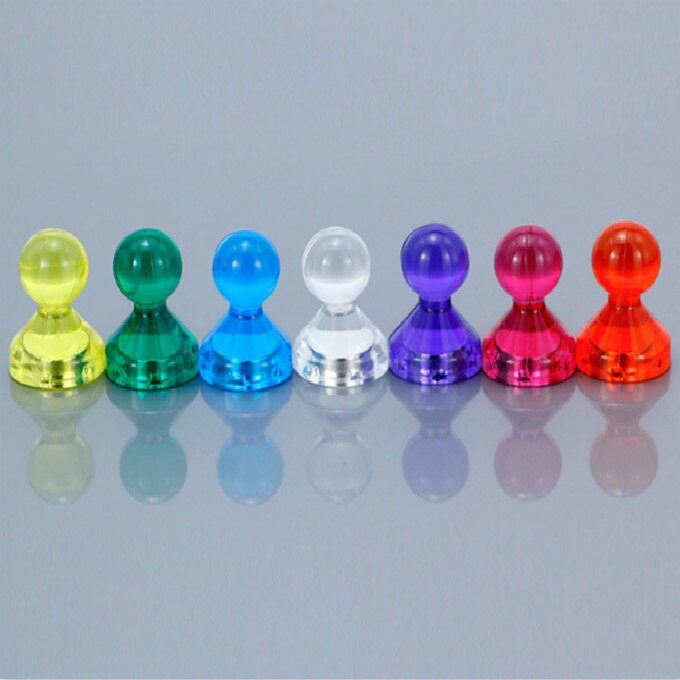 Clear Transparent Push Pin Whiteboard Magnets Refrigerator Magnetic Fridge Map Acrylic Classroom/ Office Tool Holder ,7Color: 7Color 1pc mean 7pc
