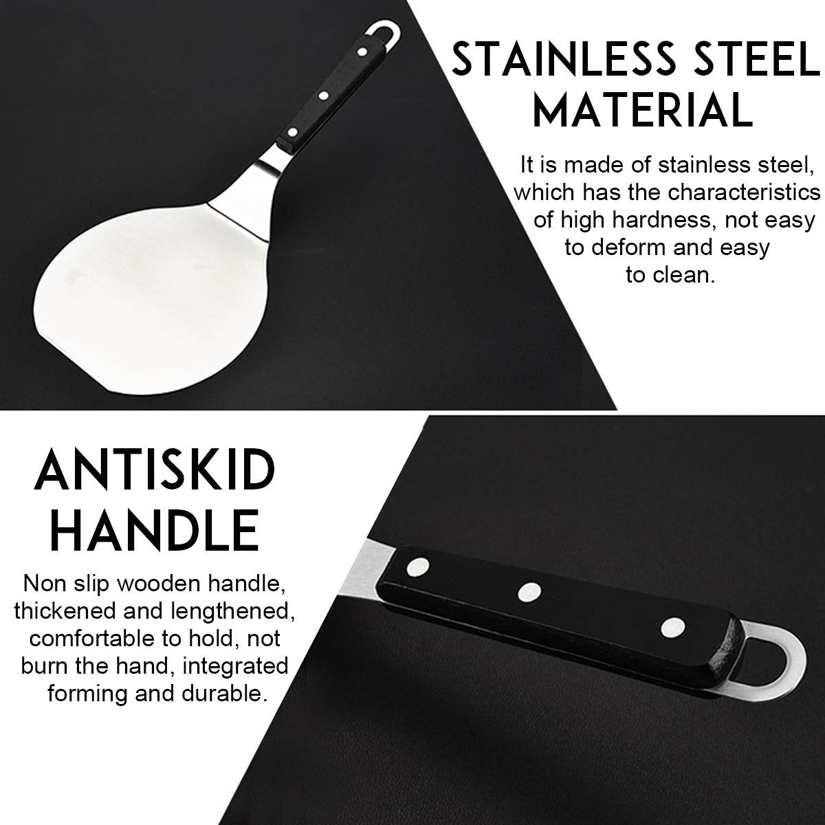 Roestvrij Staal Makkelijk Schoon 14 "Pizza Schop Frituren Schil Lifter Lifting Tool Pancake Spatel Paddle Keuken Non-stick bakken