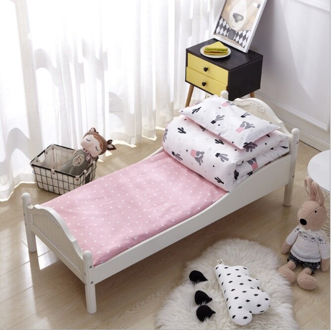 3 stk bomuldsseng sengelinned sæt tegneserie baby sengetøjssæt inkluderer pudebetræk lagen dynebetræk uden fyldstof