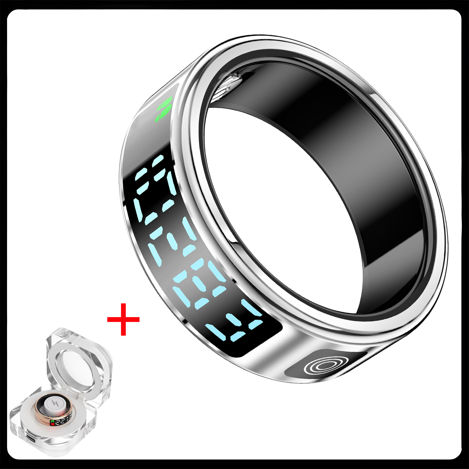 Anillo inteligente para hombres y mujeres, Monitor de ritmo cardíaco y oxígeno en sangre, modo multideporte IP68 y 5ATM, resistente al agua, Bluetooth, anillo para dormir Sr08: Negro / 11