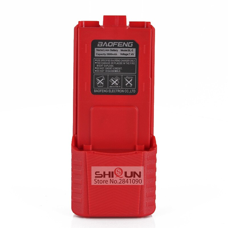 Baofeng-Batería de BL-5 para walkie-talkie, alta batería de UV-5R de 3800 mah, piezas de Radio, Original, 3800 mah, Pufong UV 5R boafeng: Red