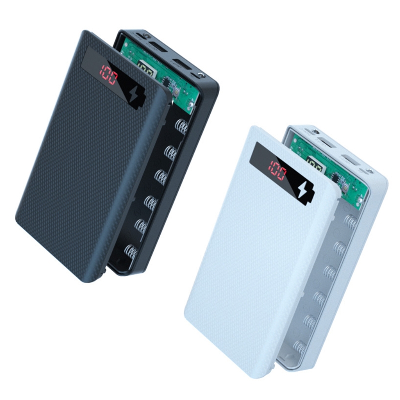 Multifunktionales powerbank-gehäuse, ladebox , 6- slot-akkubehälter, diy-gehäuse