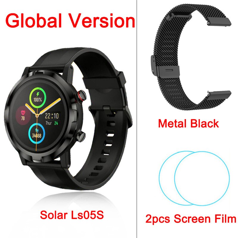 Youpin Haylou LS05S Smart Watch Full Touch Fitness Tracker Blood Pressure IP68 Waterproof Smartwatch Haylou RT For iOS Android: Ls05S Metal Black