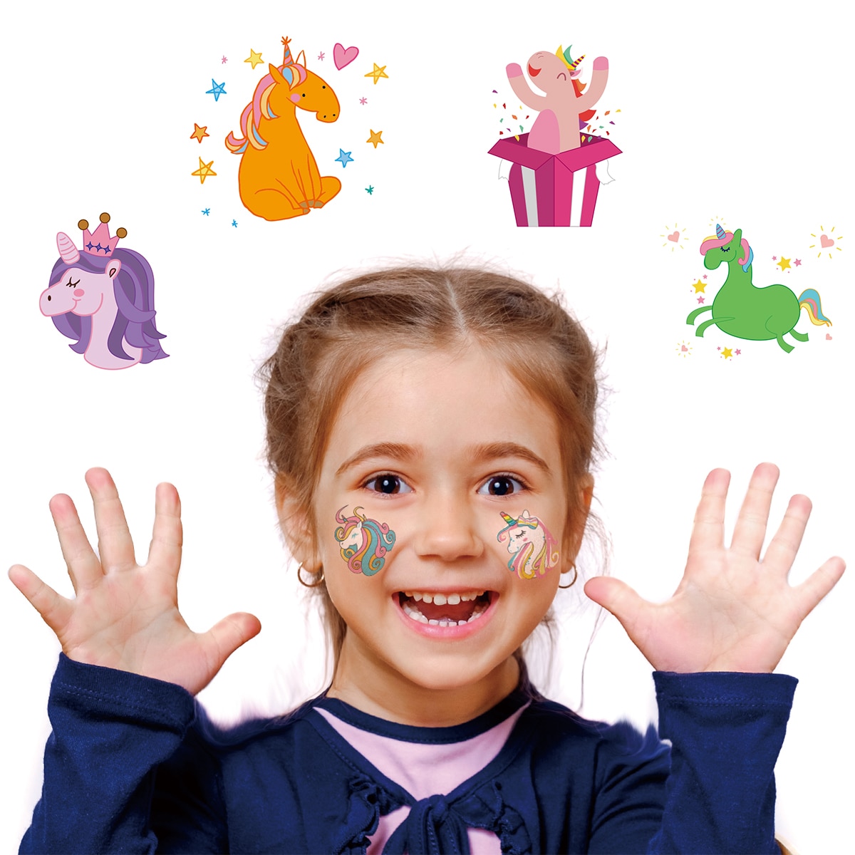 Unomor 144 Pcs Tijdelijke Tattoos Eenhoorn Stickers Feestartikelen Feestartikelen Voor Jongens Meisjes Hallowen Pary Decoratie A20