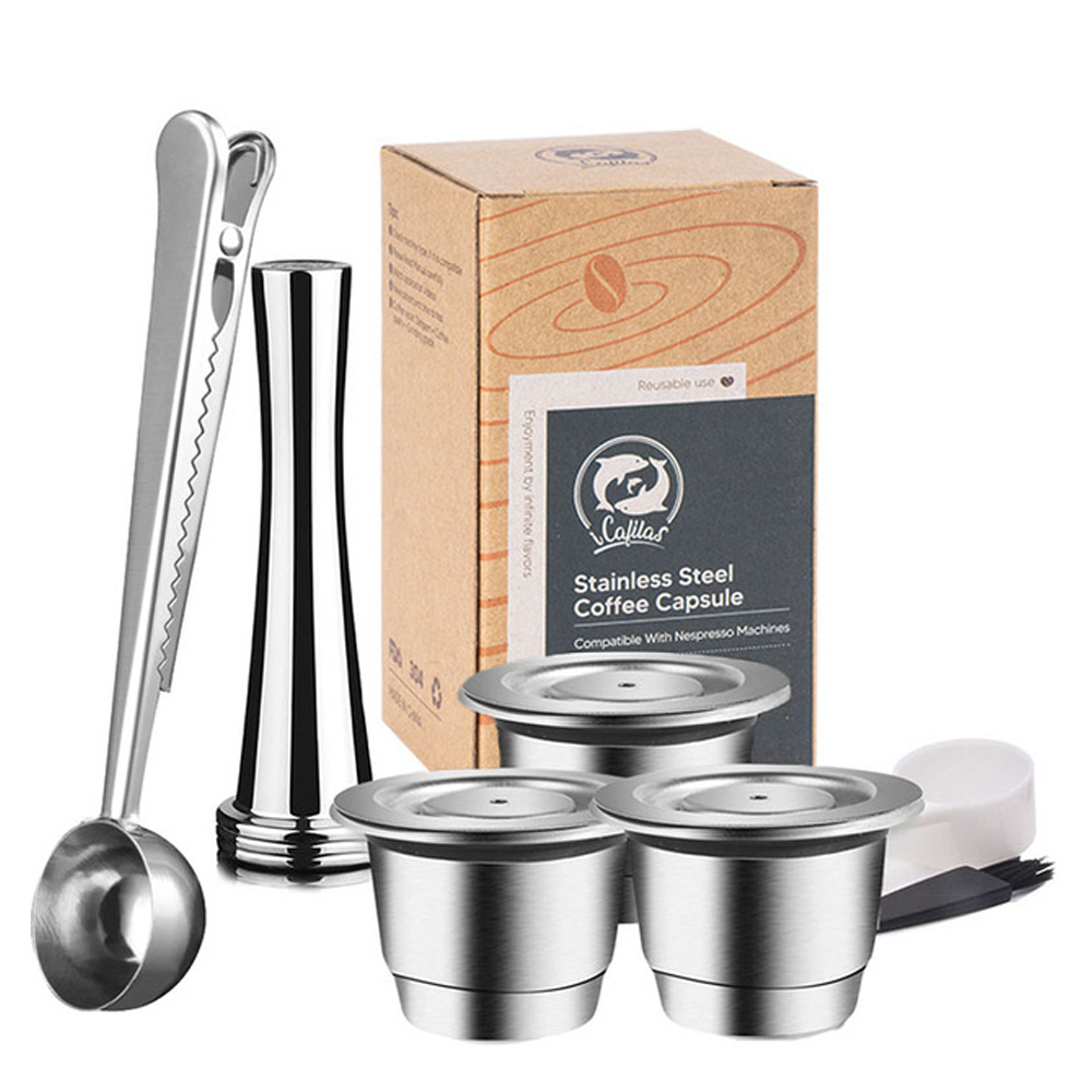 Edelstahl Nespresso Nachfüllbare Kaffee Kapsel manipulieren Wiederverwendbare Kaffee Schote Coffeeware Zubehör Für Barista Espresso Hersteller: Schokolade