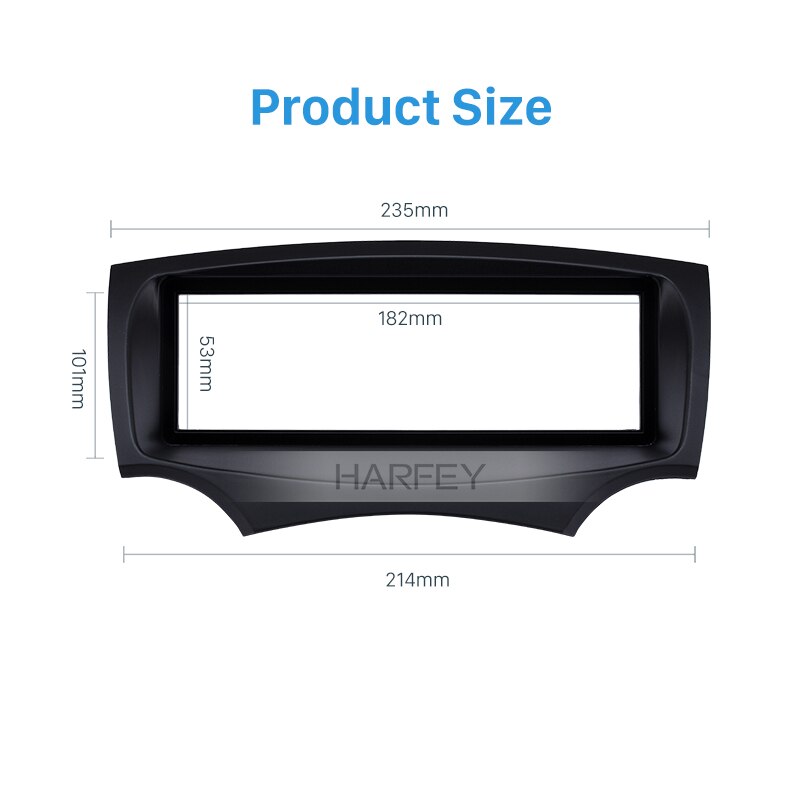 Harfey Car Radio Frame Fascia 1Din Trim Kit for Ford Ka + Stereo Install In Dash Mount Outter Frame 182*53mm