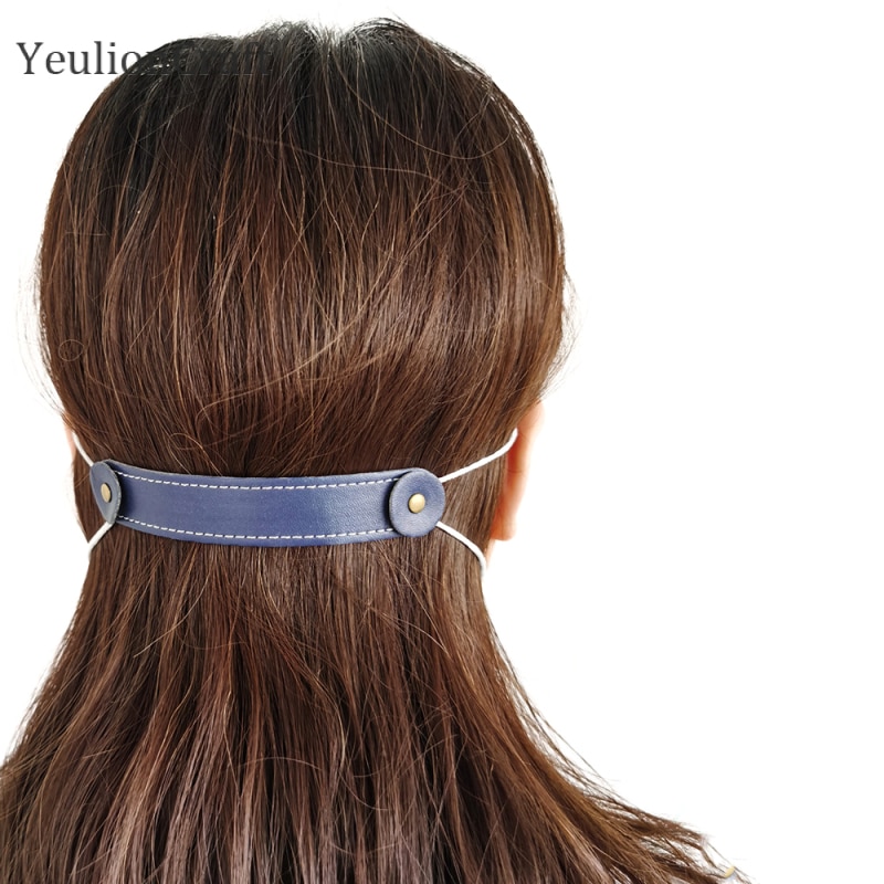 Chzimade 5Pcs Pu Leer Oor Protectors Haak Uitbreiding Strap Gesp 12.5X2Cm Voor Masker Dragen Release Pijn oor Grips Clips Haken