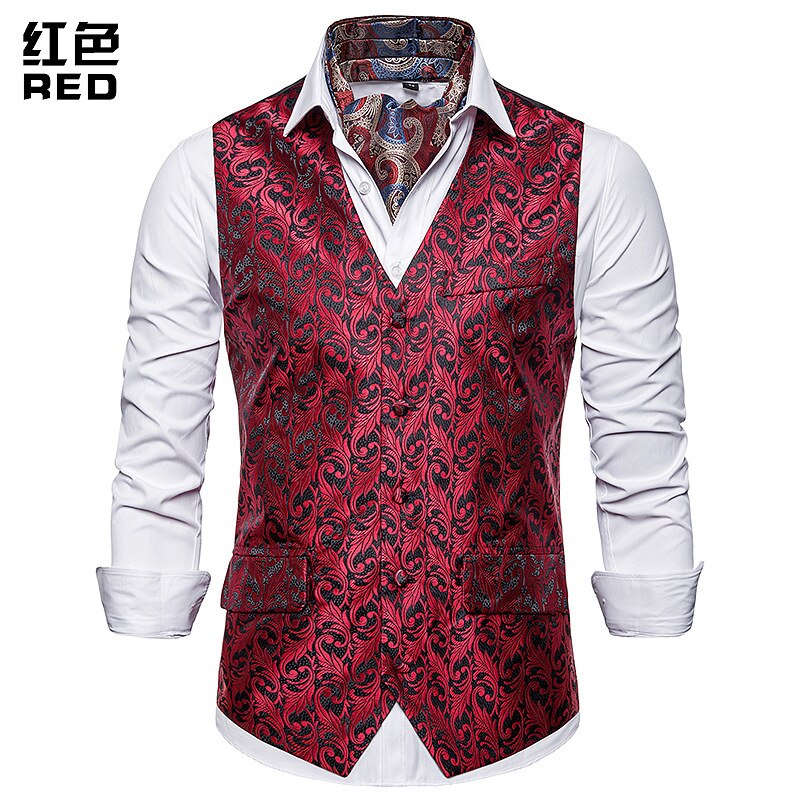 Jacquard kukkaprintti musta miesten liivi hääjuhla tanssiaiset miesten puku liivit rento slim fit miesten mekko liivi miesten liivi liivi