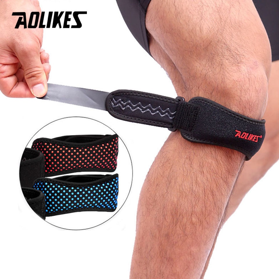 Aolikes 1 stk justerbar knærem patellar senebeskyttelse trykbeskytter støtte gliderpude rodilla vagt badminton løb