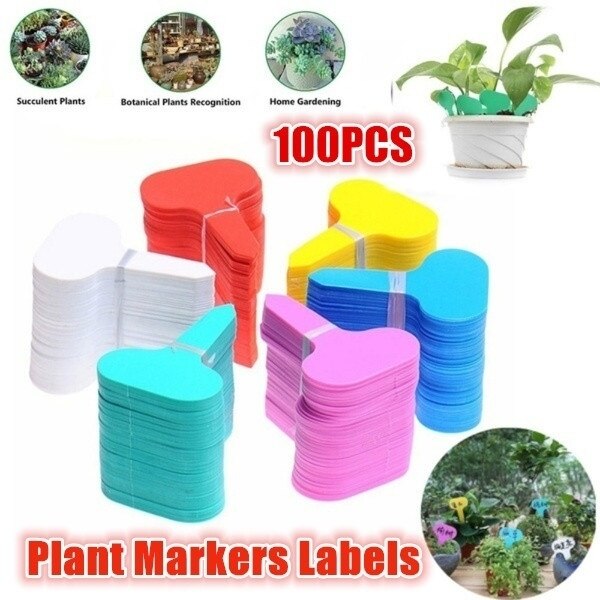 KINGLAKE Plant Labels And Pen - 300pcs White Plastic Garden Plant Tags, T- Type, 6x10cm