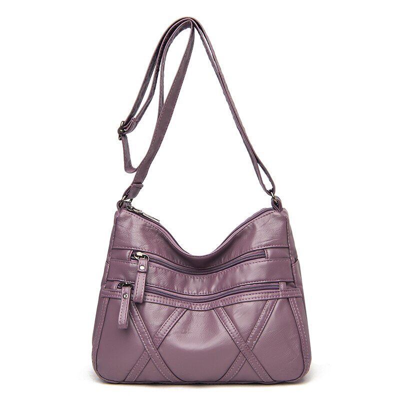 Nova bolsa casual feminina de ombro para costura, bolsas e bolsas de mão pequenas de couro pu, bolsa crossbody para mulheres, 2021: Purple