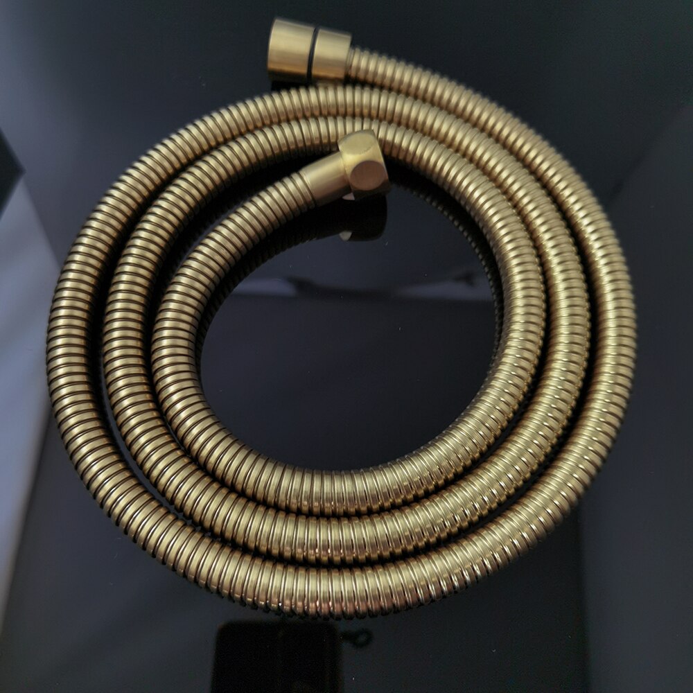 1.5 m /59 tommer fleksibel brusebad/bidet slange i rustfrit stål med kobberkerne mat sort/titanium guld/rosaguld: Børstet guld