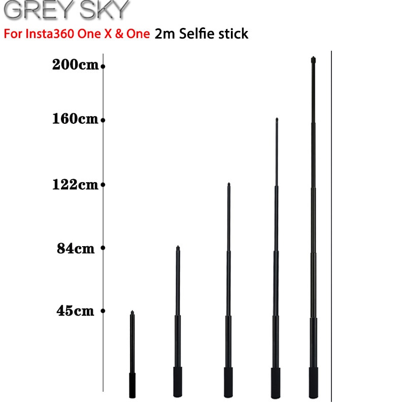 2m panorama teleskopiska stång skumhandtag bullet time stealth selfie stick för insta 360 one x & one 360 vr kameratillbehör