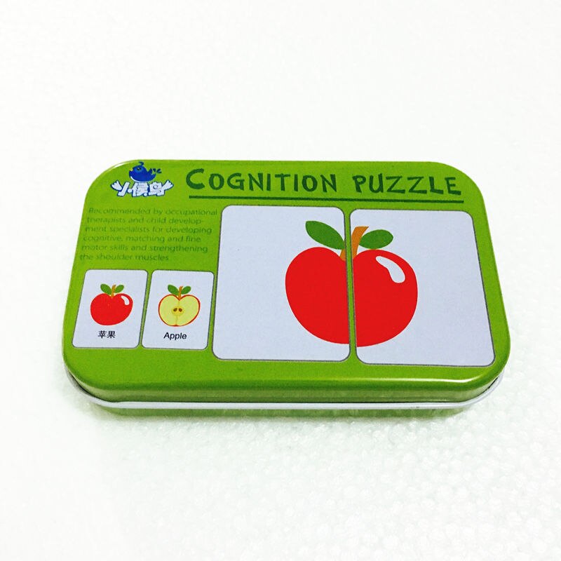 3D Puzzles Pädagogisches Spielzeug Für Kinder Eisen Box Set Fahrzeug/Tier/Obst Puzzles Alphabet Erkenntnis TPuzzle Zählen sticks: Fruit