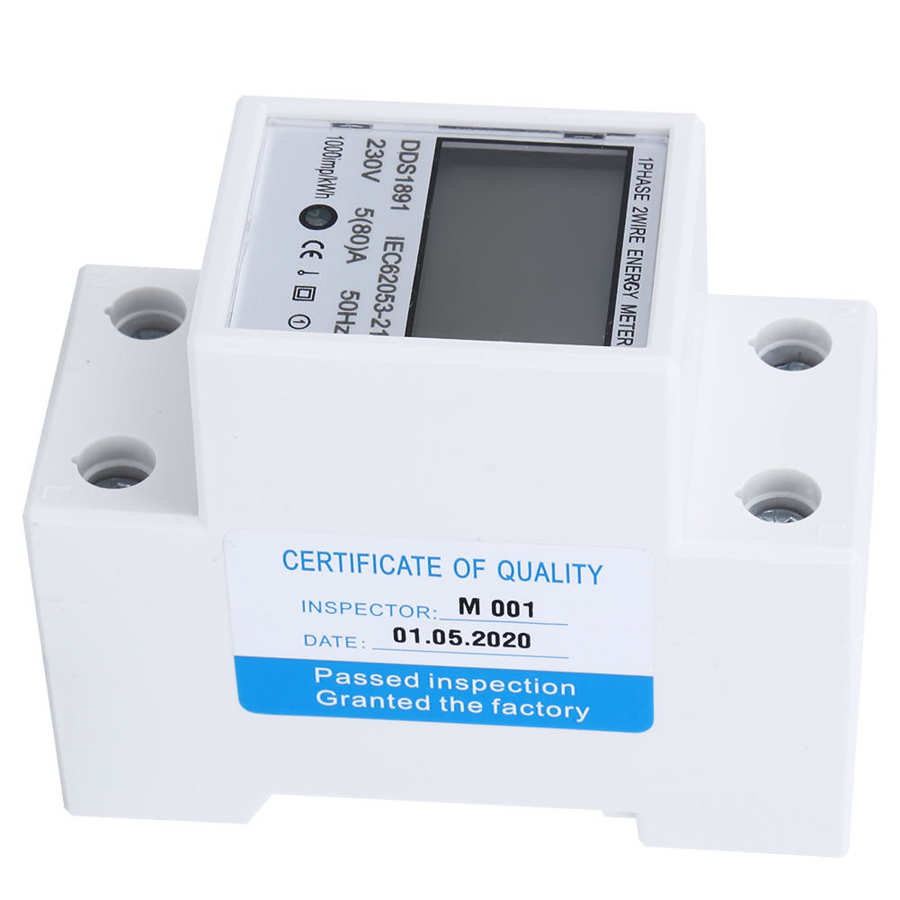 Rail Energy Meter Hoge Nauwkeurigheid Groot Scherm Multifunctionele Non-Backlight Eenfase Power Meter DDS1891 2P
