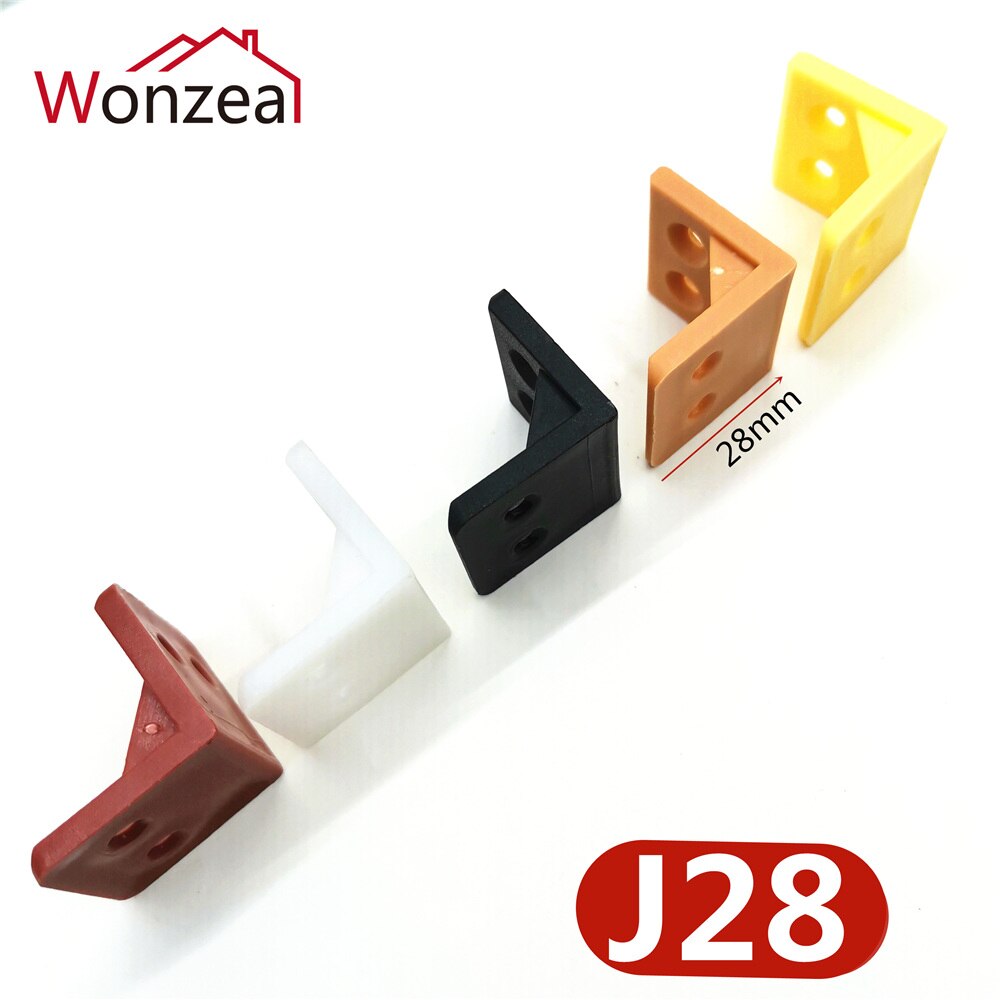 20pcs/lot Wonzeal Plastic Thickened Corner Brackets Furniture 90 degree Angle Corner Code Cabinet Furniture Hardware
