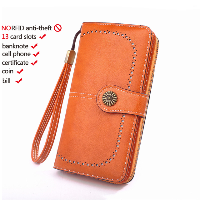 Naisten lompakko rfid varkaudenesto nahkalompakot naisille pitkä vetoketjullinen suuri naisten clutch-laukku naisten käsilaukku korttikotelo: Vaaleankeltainen