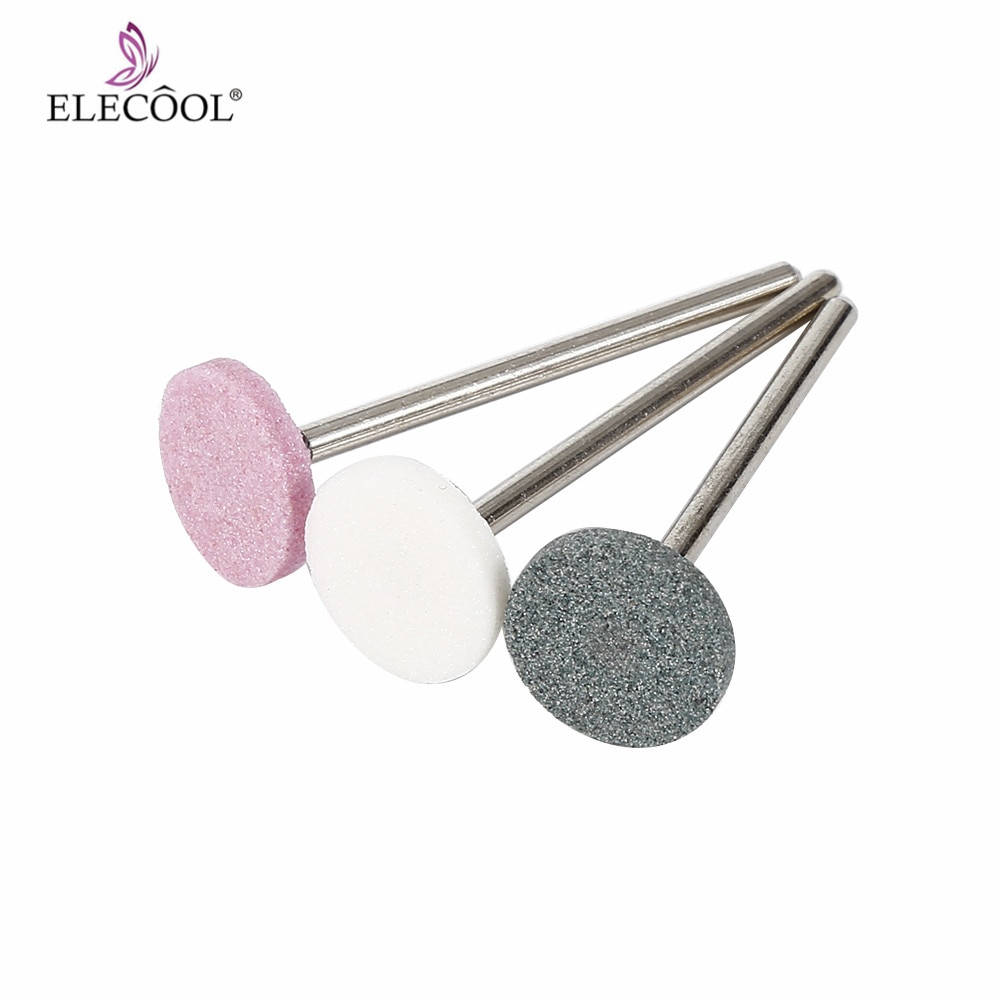 ELECOOL, fresa para uñas de carburo de silicio de 2,34mm con mango para pulir uñas, herramienta para manicura y pulido