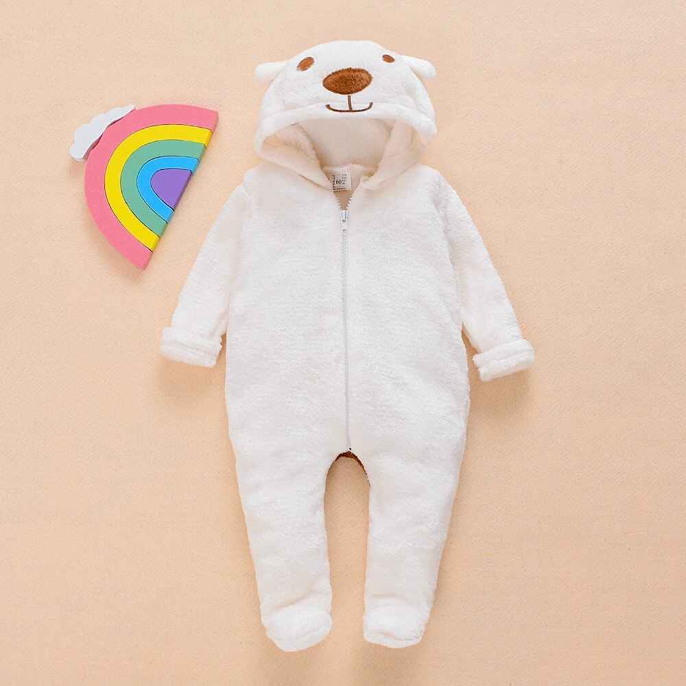 Winter Clothes Newborn Girls Overall Autumn Long Sleeve Baby Coral Fleece Romper For Baby Boys Jumpsuit Costume Infant Clothing: 9M