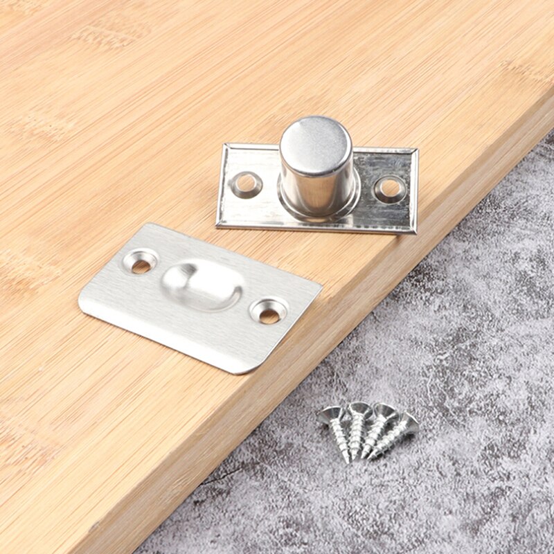 Silver Stainless Steel Closet Door spring Ball Catch Home Cabinet Door Latch