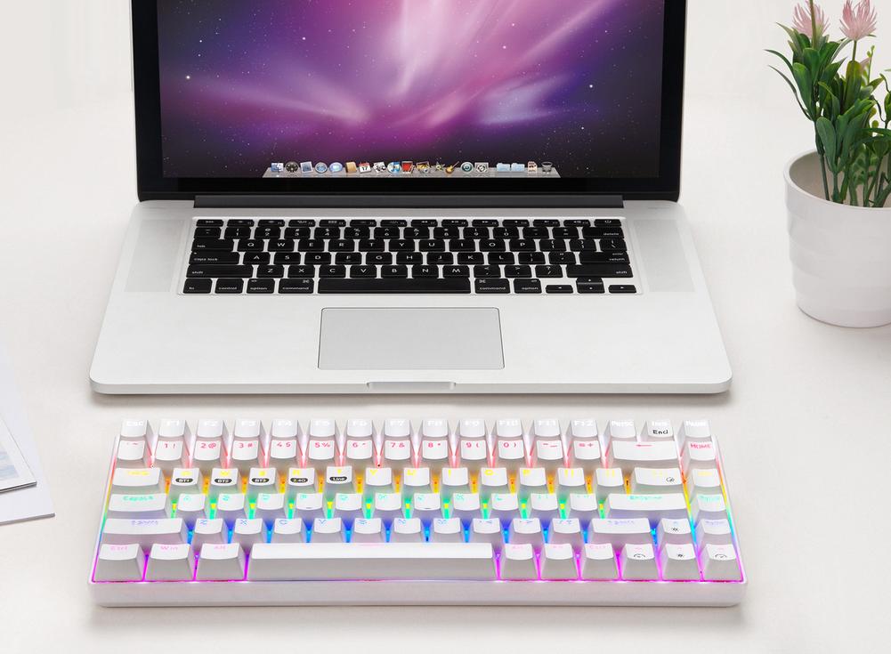 84 nøgler gaming mekanisk tastatur swap trådløst bluetooth rgb baggrundsbelyst tastatur til pc/mac trådløst mekanisk tastatur