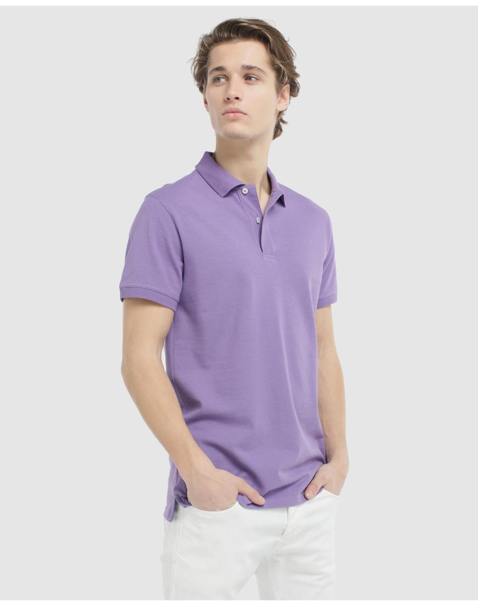 Polo de hombre Easy Wear regular morado de manga corta