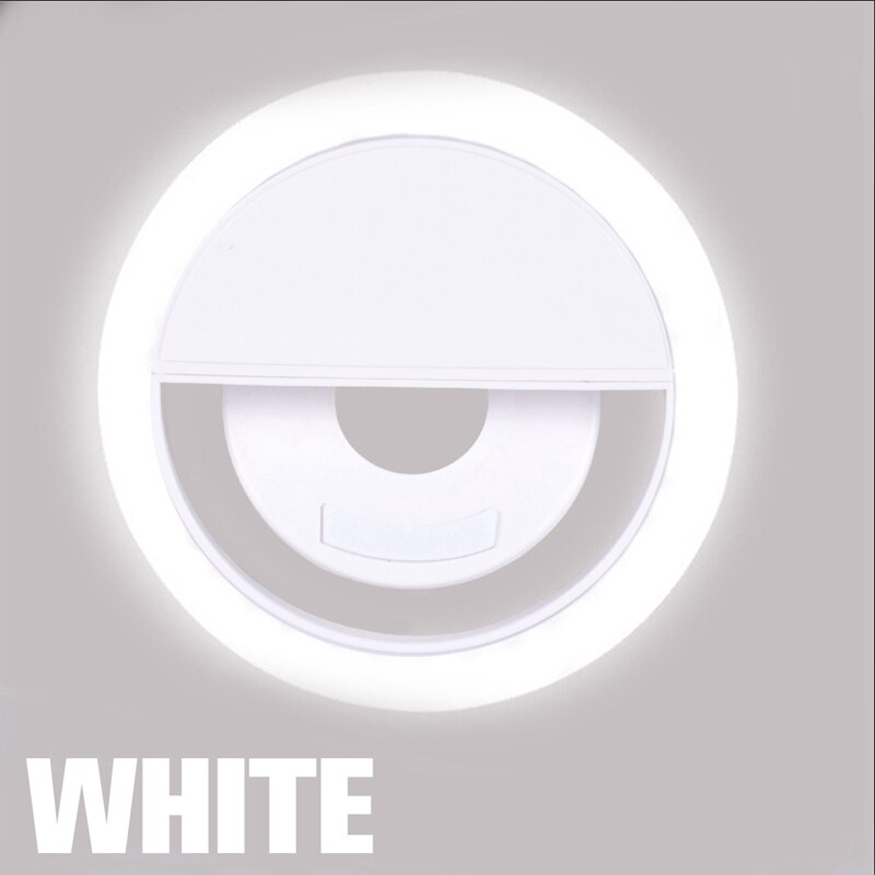 Bärbar led selfie lampring blixtbelysning led lampor dekoration mobiltelefoner foto nattljus spegel neonskylt selfie ring: 1