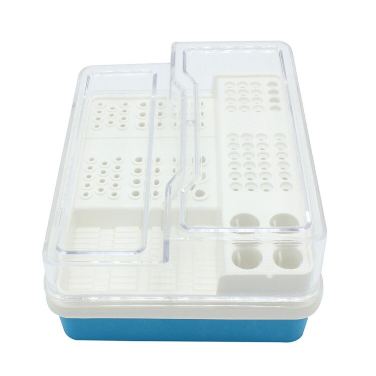 Plastic Tandheelkundige Endo Box Endodontie Desinfectie Storage Case Organizer Voor Ra Fg Mondhygiëne Tanden Gereedschap 91 Gaten + 4 gaten + 1Pan