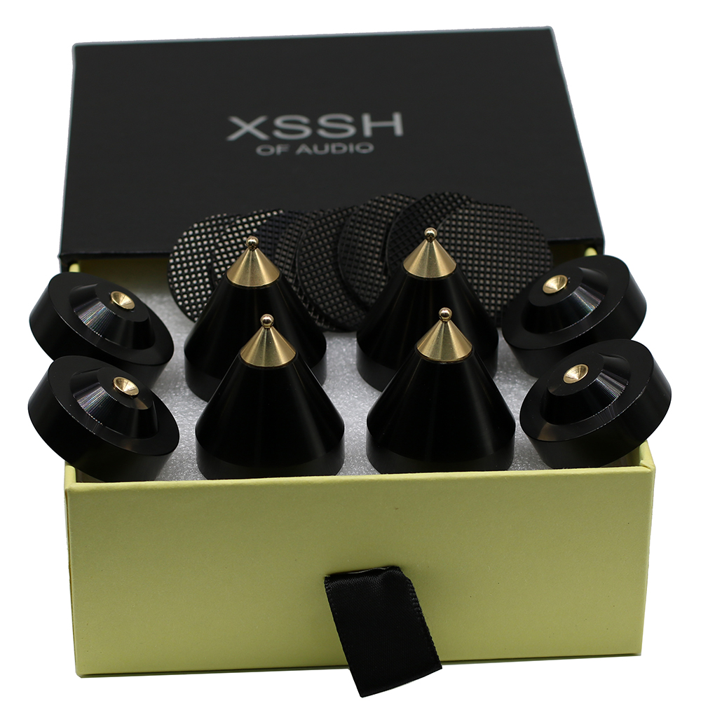 Thuis Theatersysteem Xssh Audio Audiofiele Schokdemping Pad Luidspreker Cd Versterker Aluminium Voet Metalen Spike Hifi Isolatievoeten