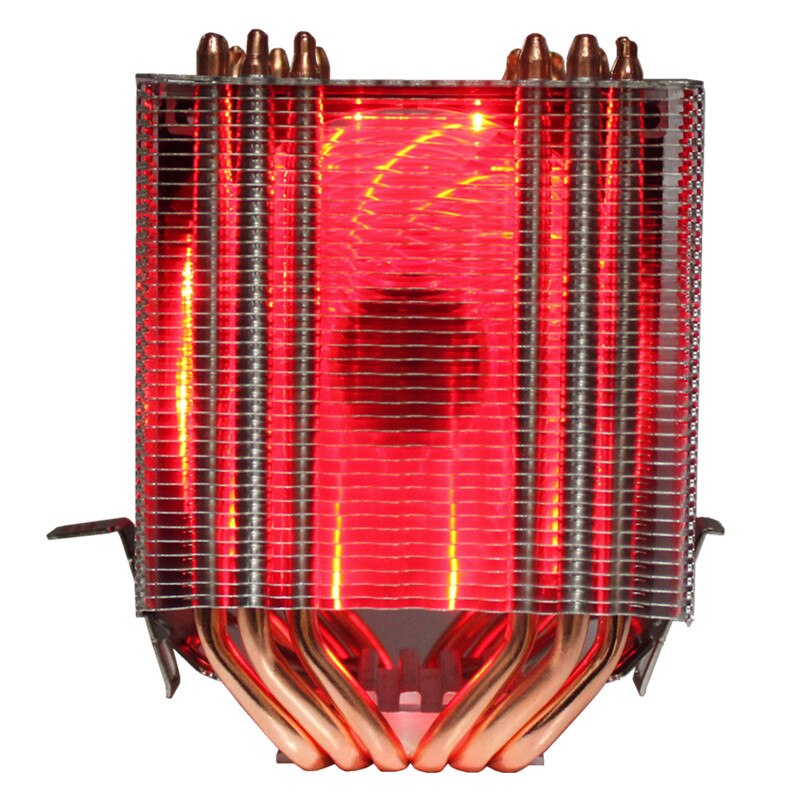 3/4PIN RGB LED CPU Cooler 6-Heatpipe Dual Tower 12V 9cm Cooling Heatsink Radiator for LGA 1150/1151/1155/1156/775/1366 AMD: Red / 3 PIN