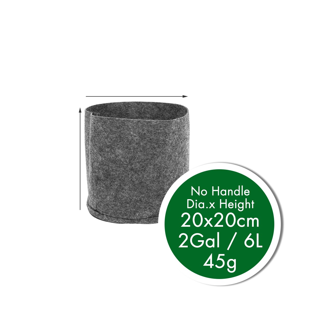 Ikke-vævet filt 1-30 gallon stof vokseposer åndbare potter planter rod pose container plante smarte potter med håndtag have su: 2 gallon 20 x 20